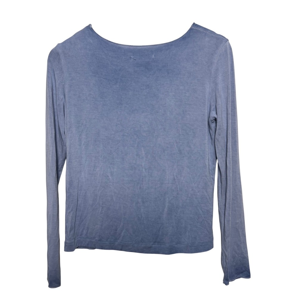 MILIO-MILANO‎ Blue Long Sleeve V Neck Top Casual Everyday Comfort XS - Picture 2 of 5